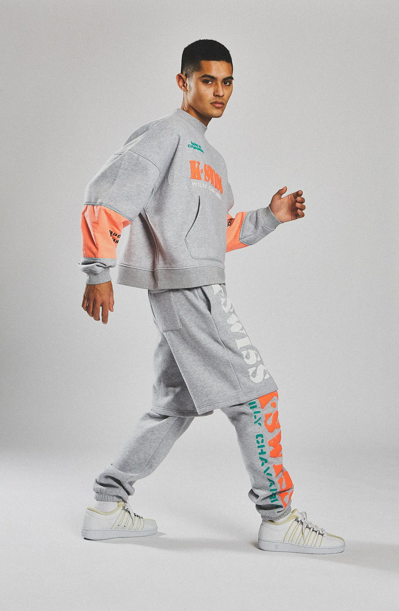 104359-034 | WILLY MOCK NECK KANGAROO | HEATHER GREY