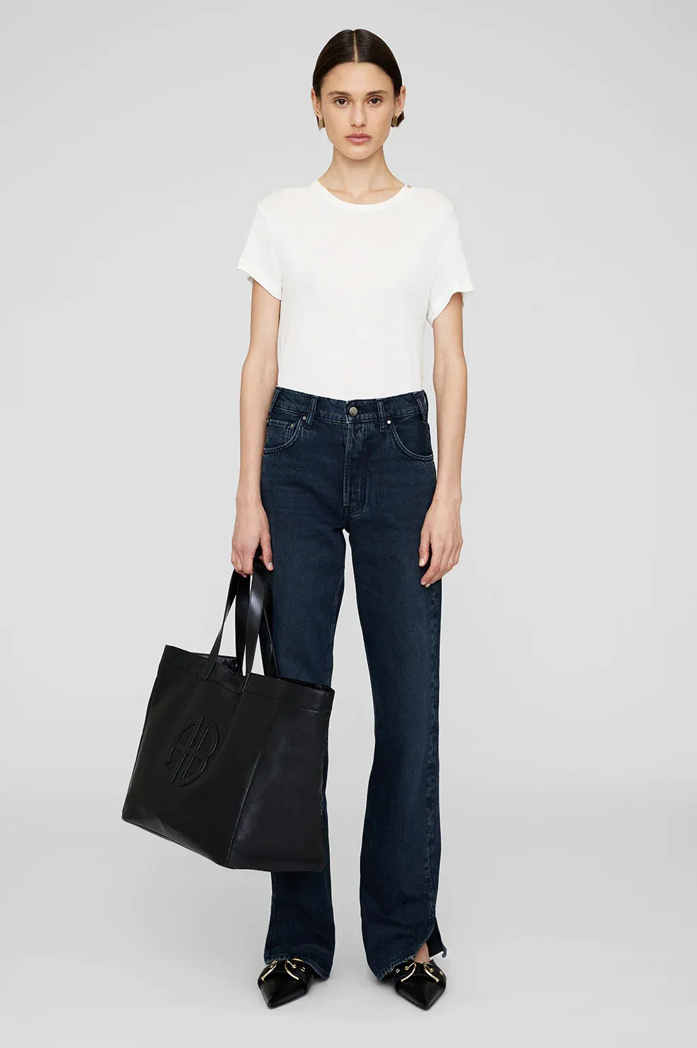 Anine Bing - Large Rio Tote in Black Recycled Leather