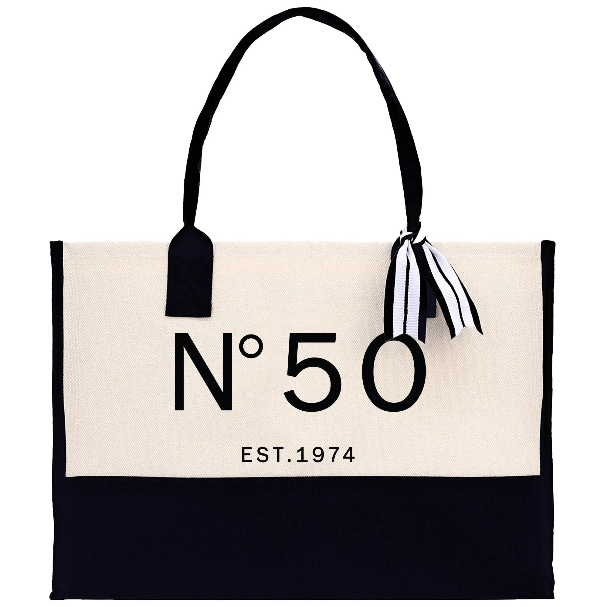 Birthday Celebration Personalized Gift Canvas Tote Bag with Est Date 40th 50th Birthday Gift Tote Bag for Her Custom Birthday Gift (BDT1024)