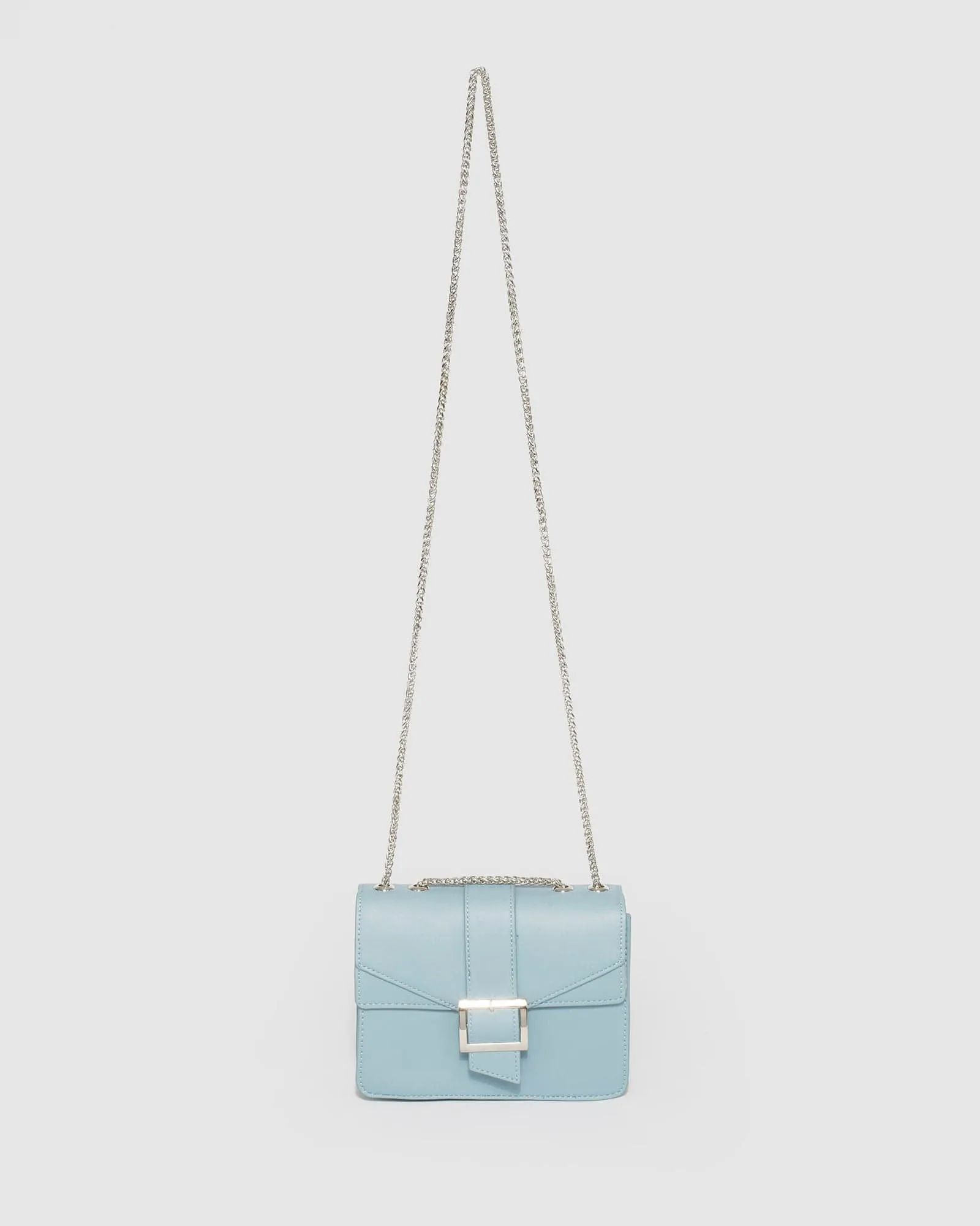 Blue Mikah Buckle Crossbody Bag