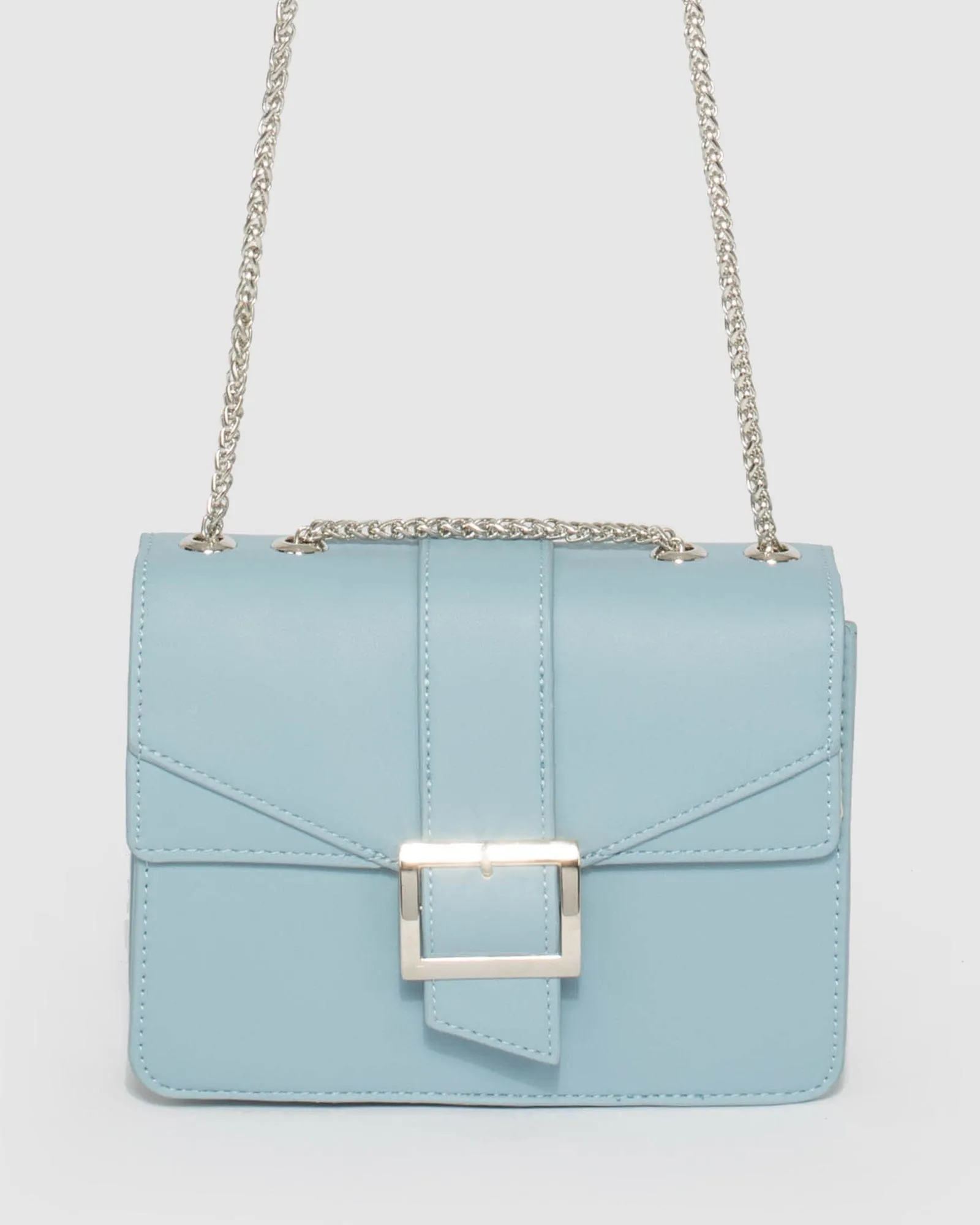 Blue Mikah Buckle Crossbody Bag