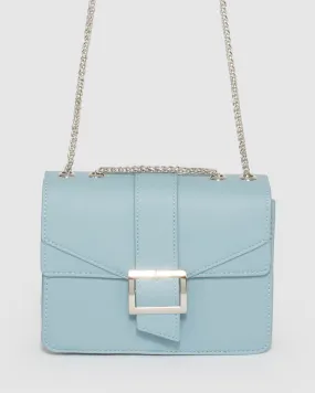 Blue Mikah Buckle Crossbody Bag
