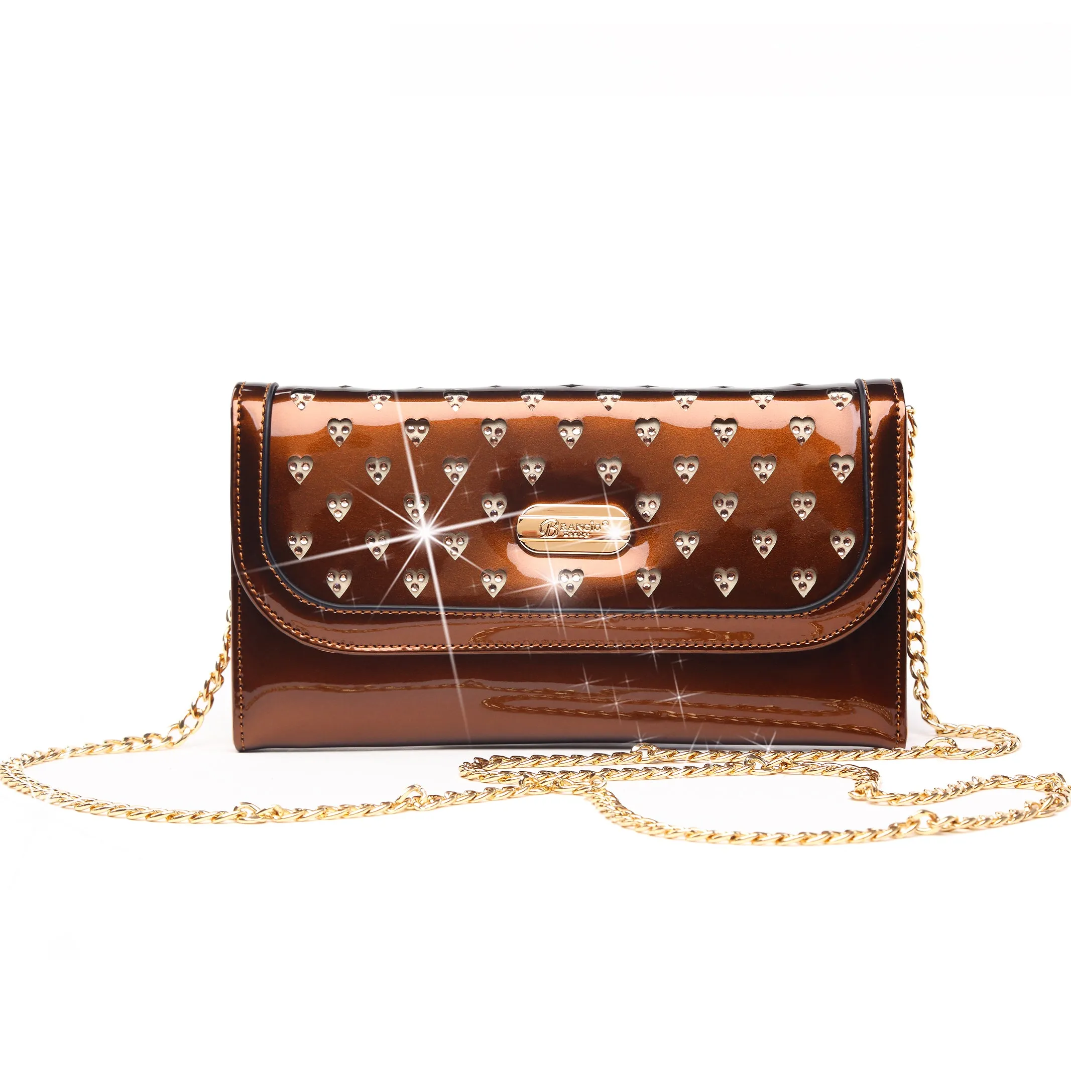 Brangio Sleek Chain Crossbody Clutch