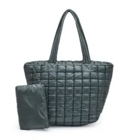 Breakaway Puffer Tote Bag - Hunter Green