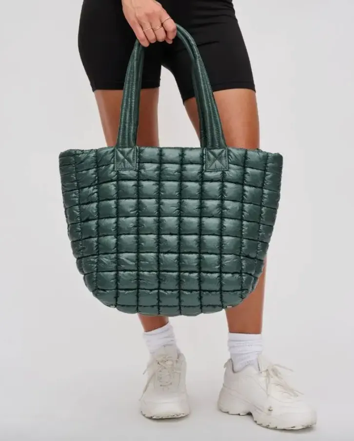 Breakaway Puffer Tote Bag - Hunter Green