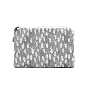 Bunnies Flat Pouch: Gray
