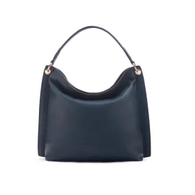 Carol Ann Slouchy Leather Shoulder Bag - Navy