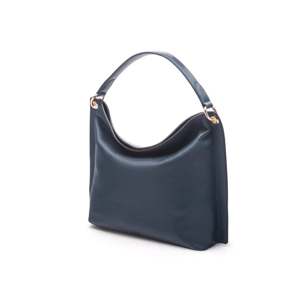 Carol Ann Slouchy Leather Shoulder Bag - Navy