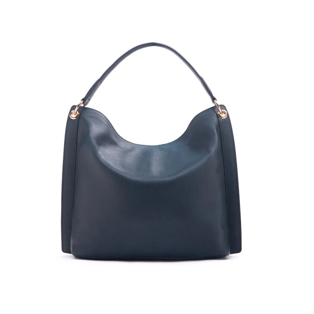 Carol Ann Slouchy Leather Shoulder Bag - Navy
