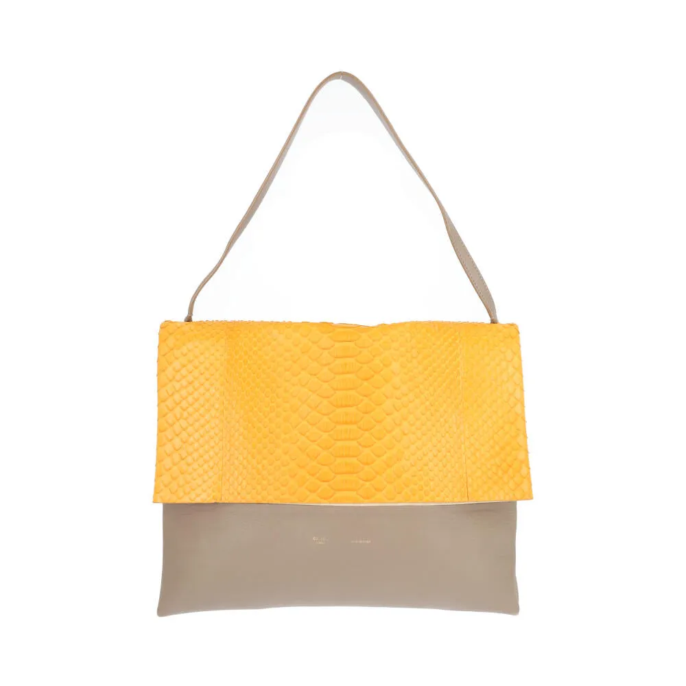 CELINE Python/Leather All Soft Shoulder Bag Grey