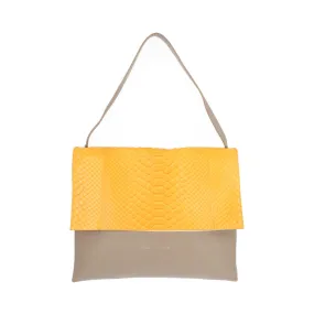 CELINE Python/Leather All Soft Shoulder Bag Grey