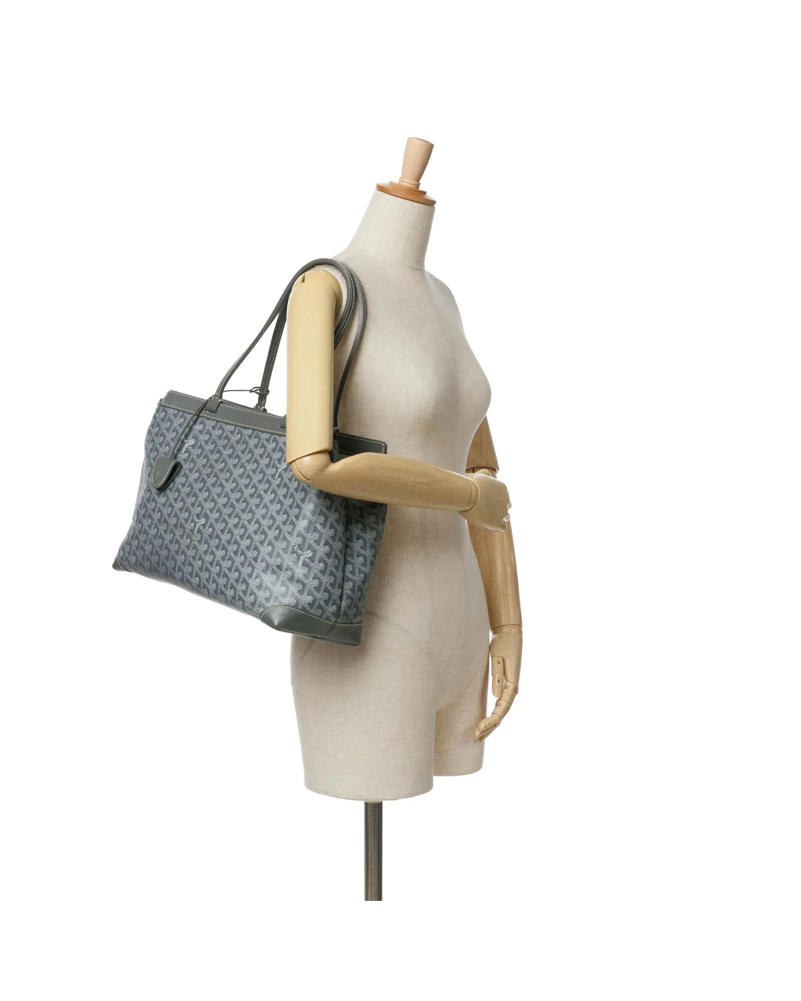 Coated Canvas Tote with Leather Trim