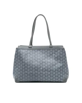 Coated Canvas Tote with Leather Trim