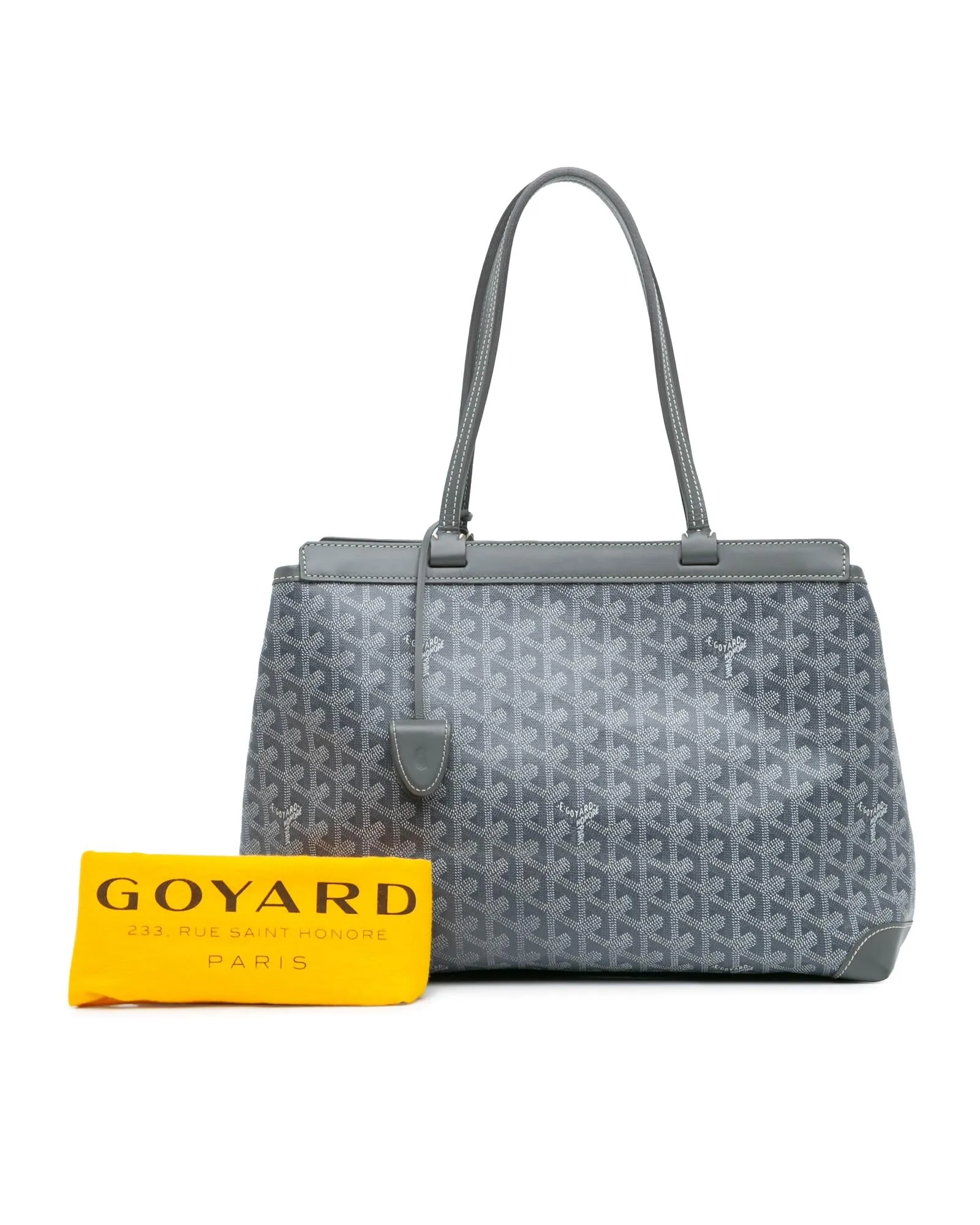 Coated Canvas Tote with Leather Trim