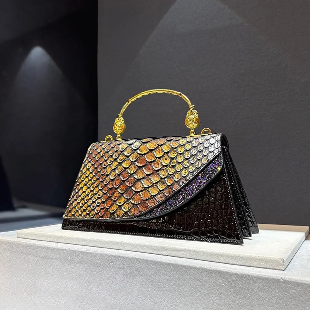 Crocodile Pattern Single Shoulder Crossbody Bag