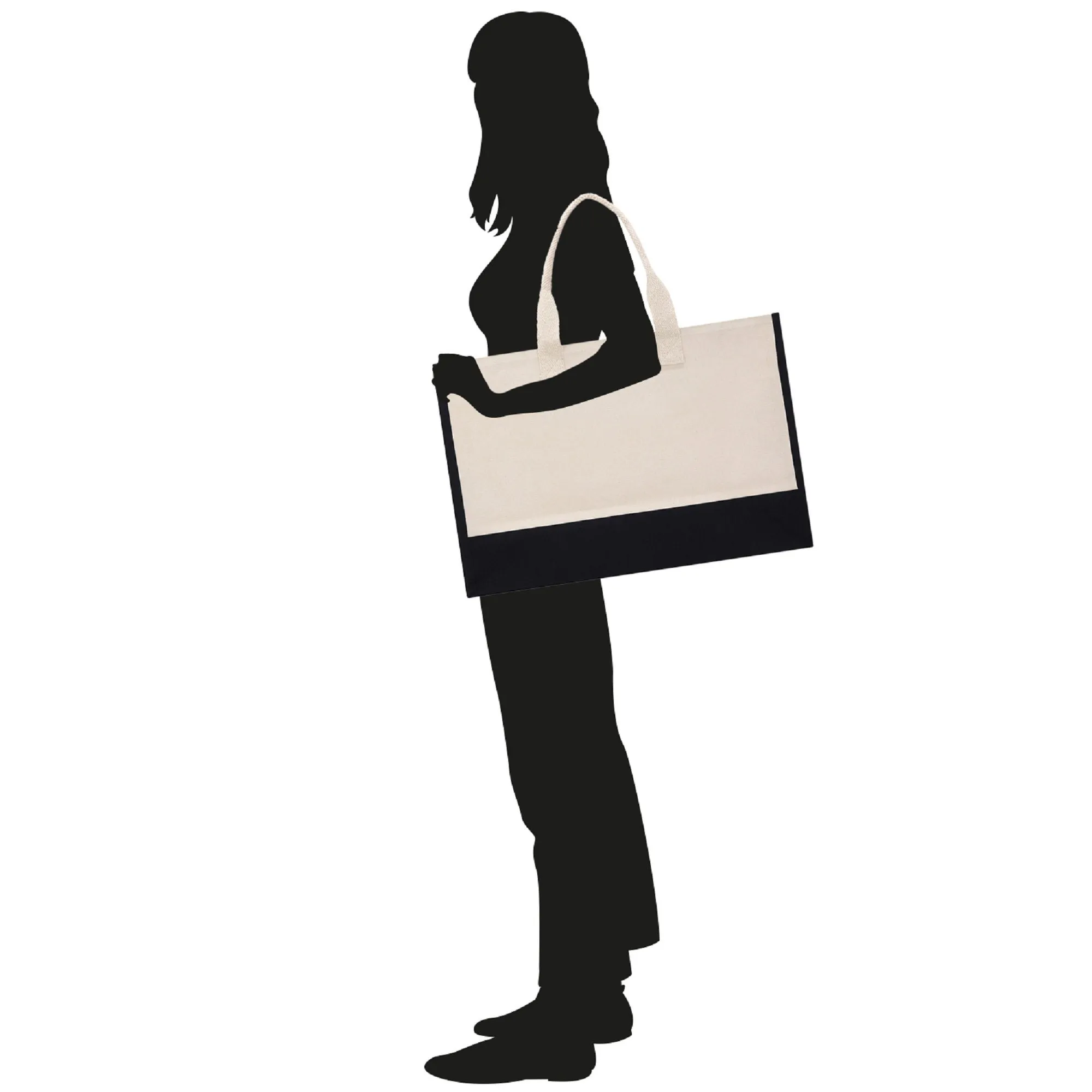 Customized XL Beach Tote Bag with Glitter Vinyl Option - Oversized Chic Tote Bag with Zipper and Inner Pocket - Personalized Weekender Bag