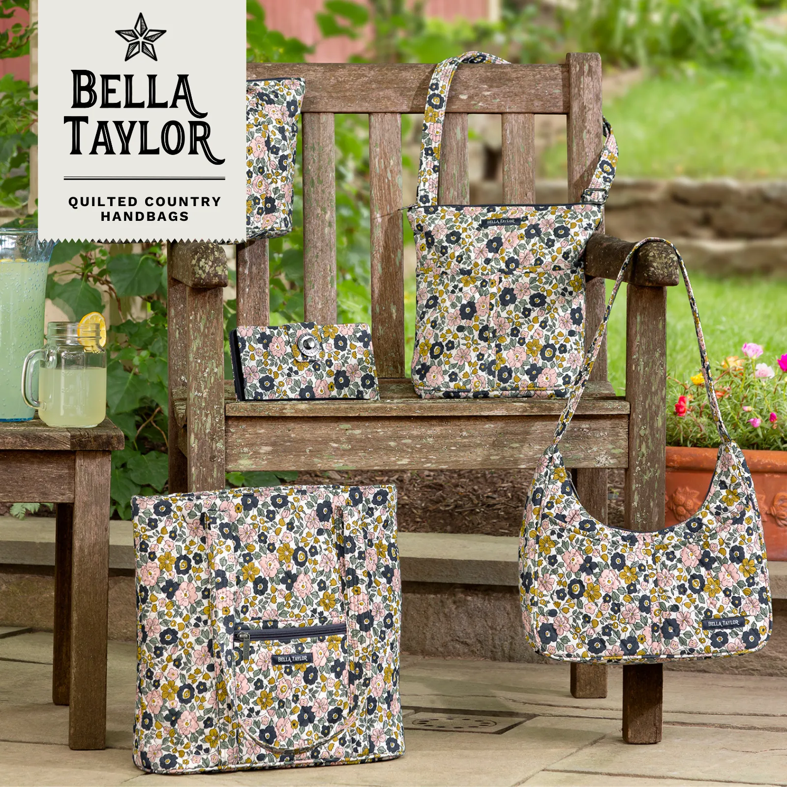 Delicate Floral Charcoal RFID Cash System Wallet