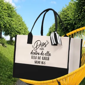 Dios Esta Dentro De Ella Ella No Caera Salmo 46:5 Religious Tote Bag for Women Bible Verse Canvas Tote Bag Religious Church Gifts