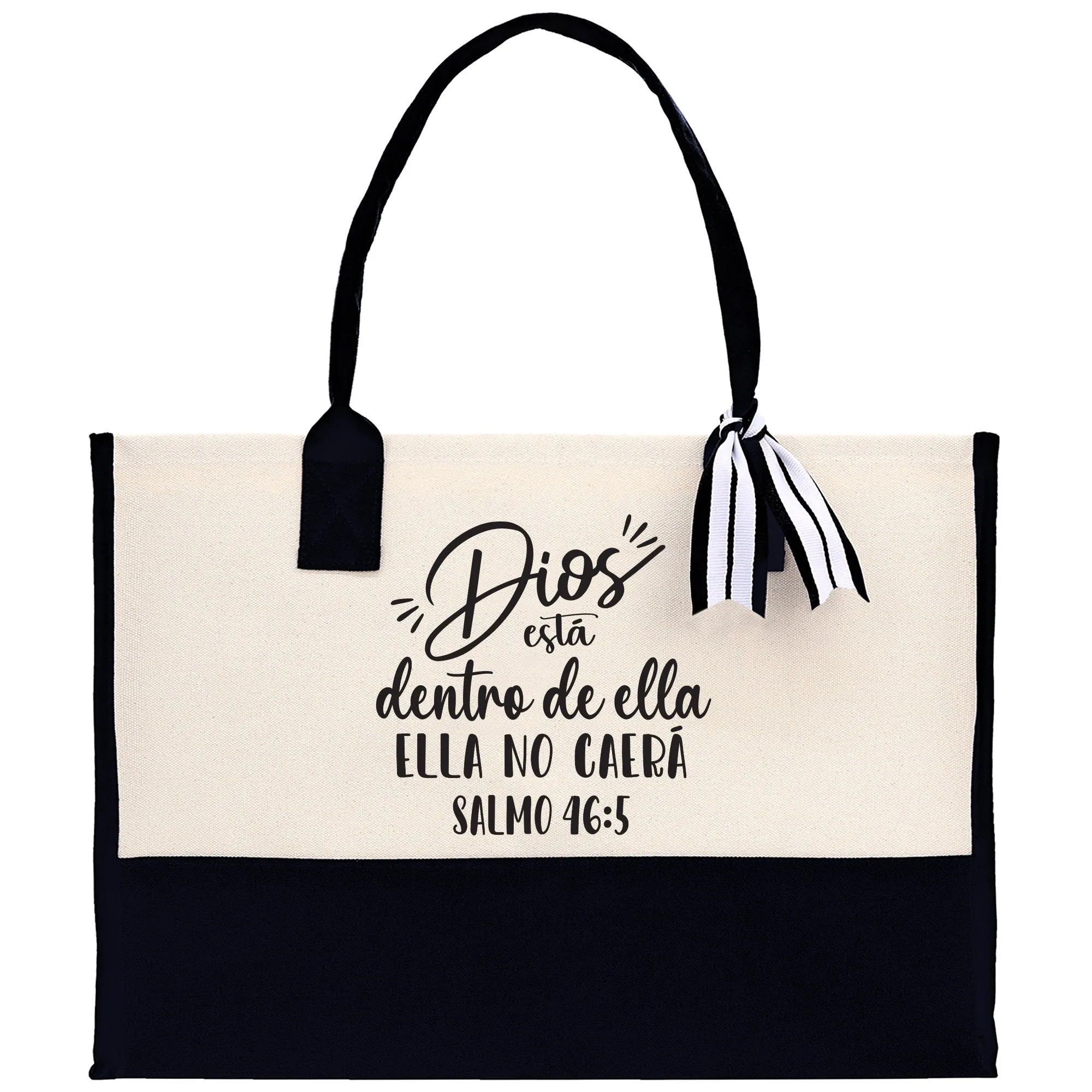 Dios Esta Dentro De Ella Ella No Caera Salmo 46:5 Religious Tote Bag for Women Bible Verse Canvas Tote Bag Religious Church Gifts