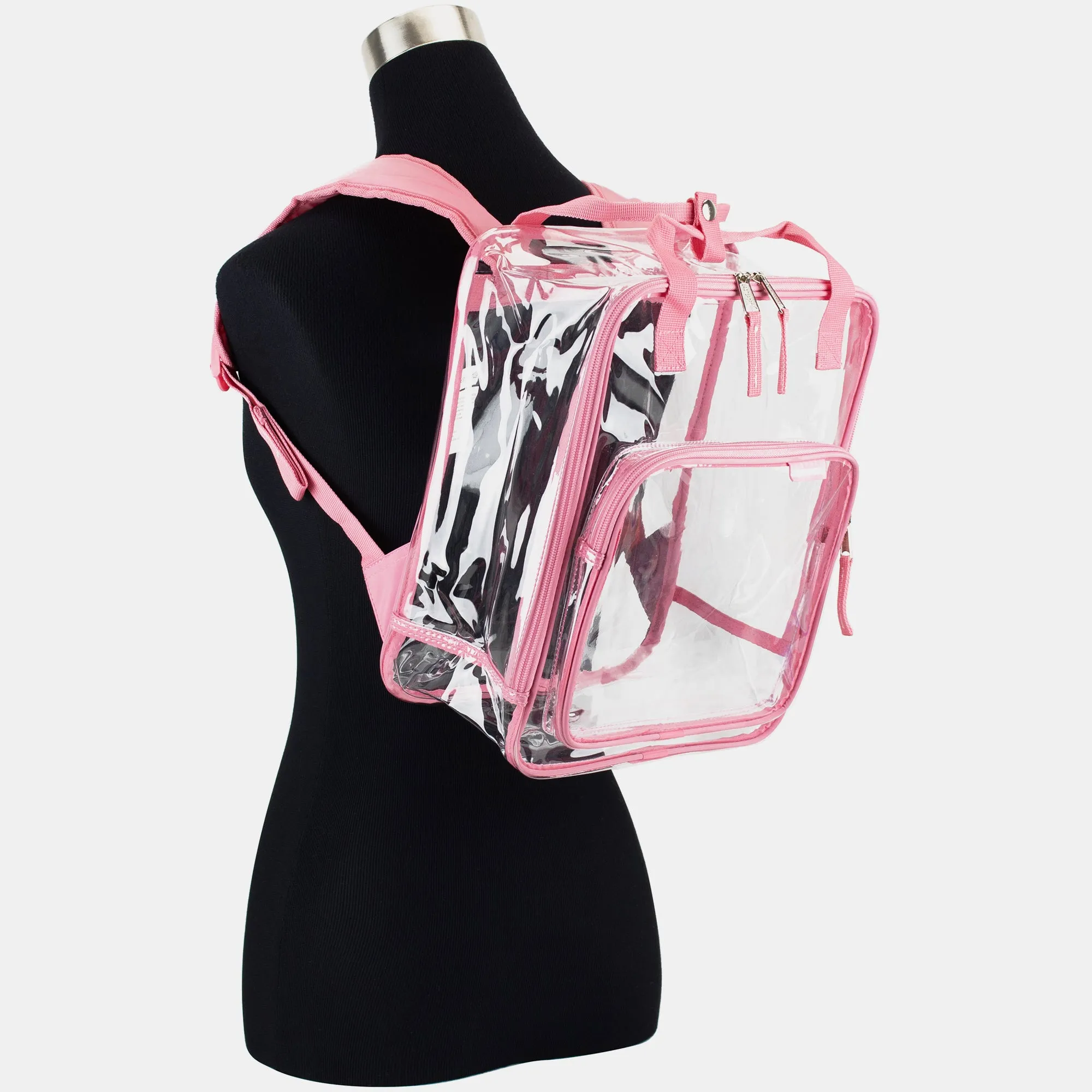 Double Handle Clear Stadium Approved Backpack Pink Lemonade