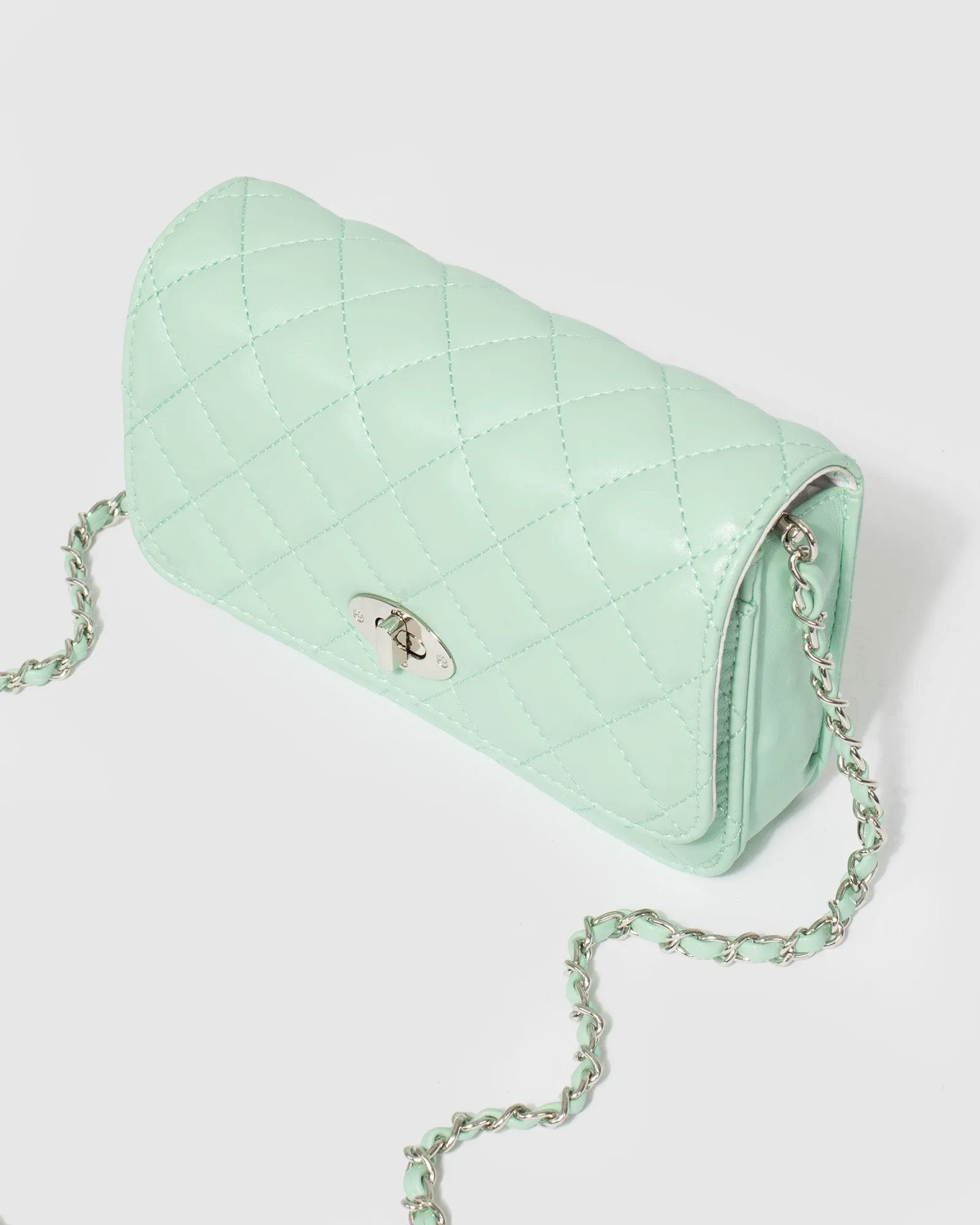Eboni Quilted Green Crossbody Bag
