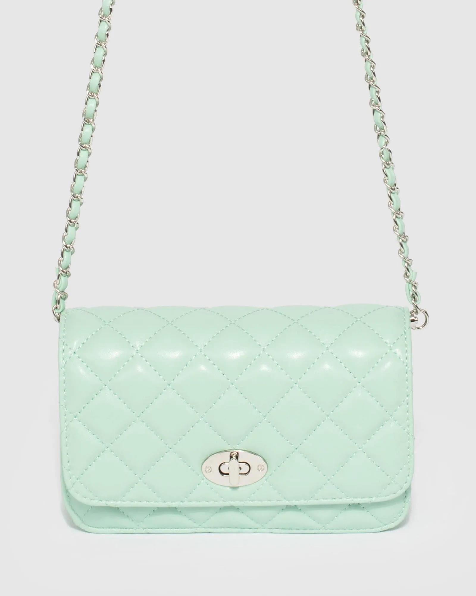 Eboni Quilted Green Crossbody Bag