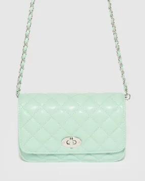 Eboni Quilted Green Crossbody Bag