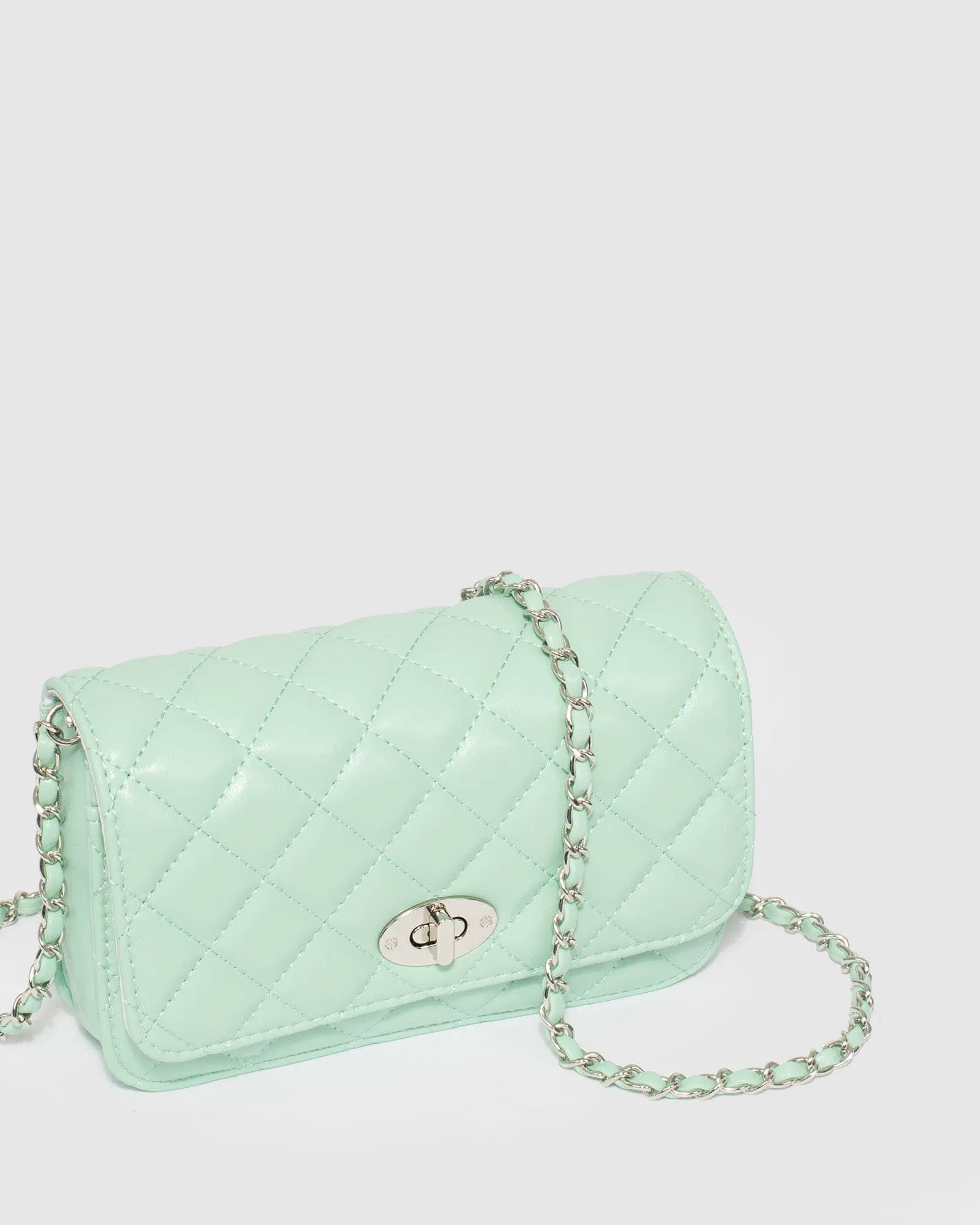Eboni Quilted Green Crossbody Bag