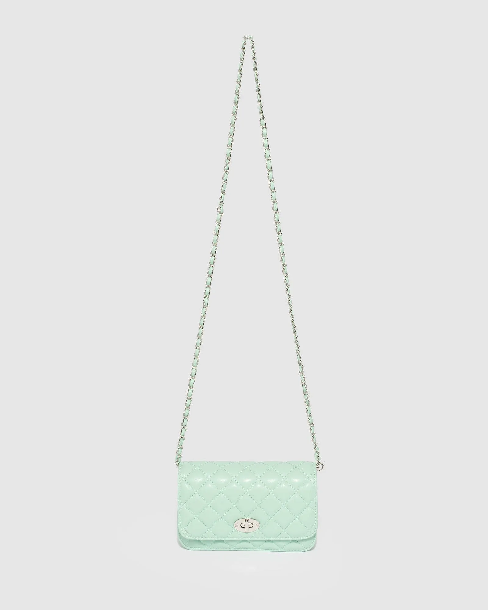 Eboni Quilted Green Crossbody Bag