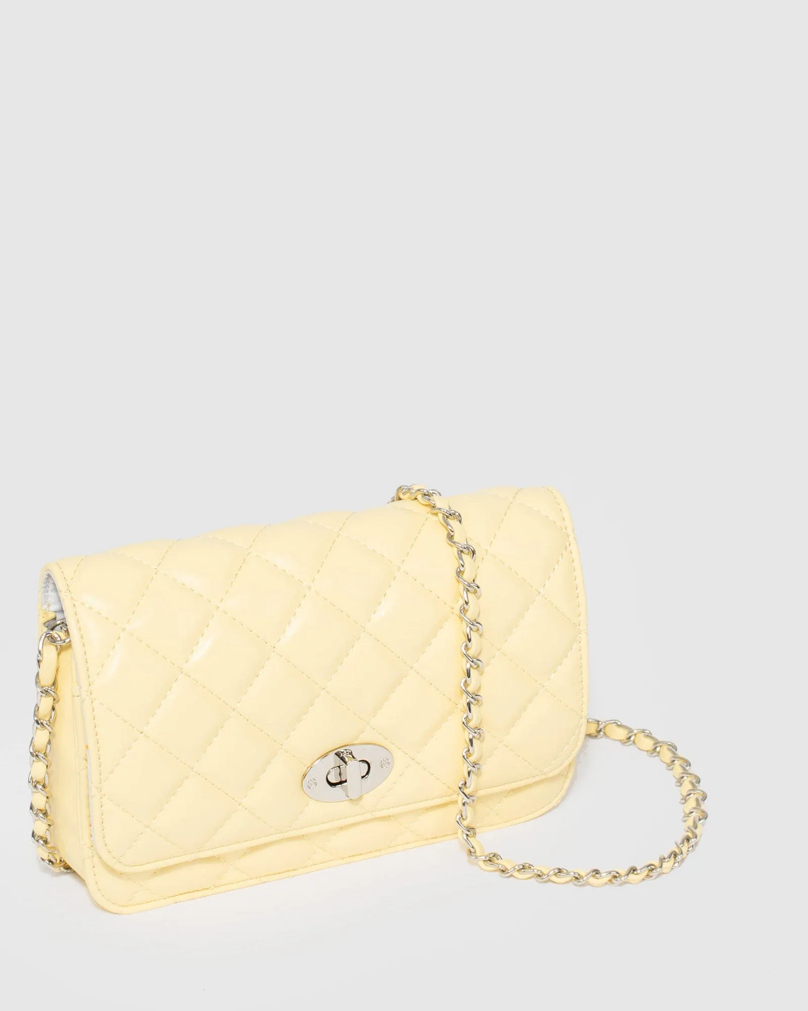 Eboni Quilted Yellow Crossbody Bag