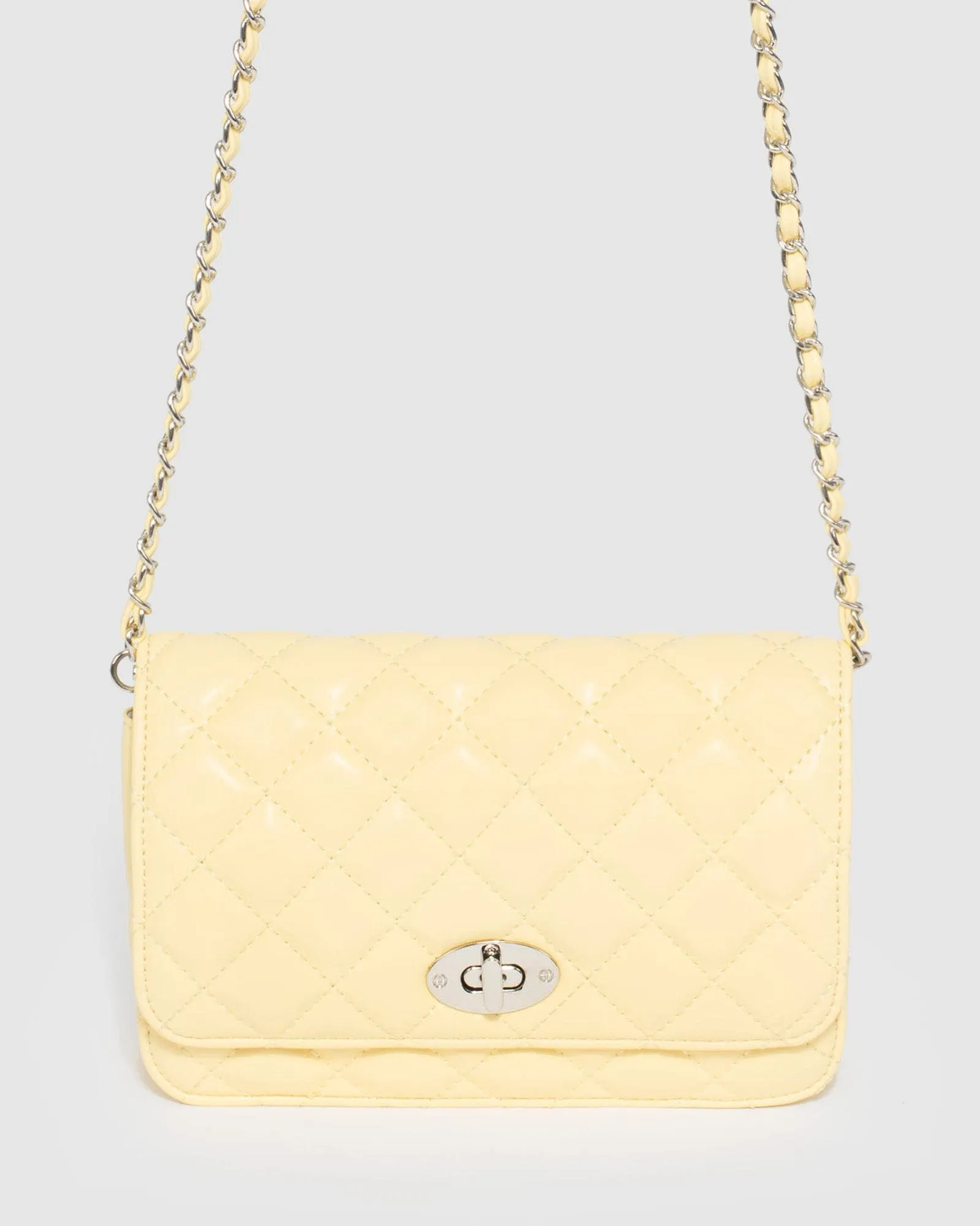 Eboni Quilted Yellow Crossbody Bag