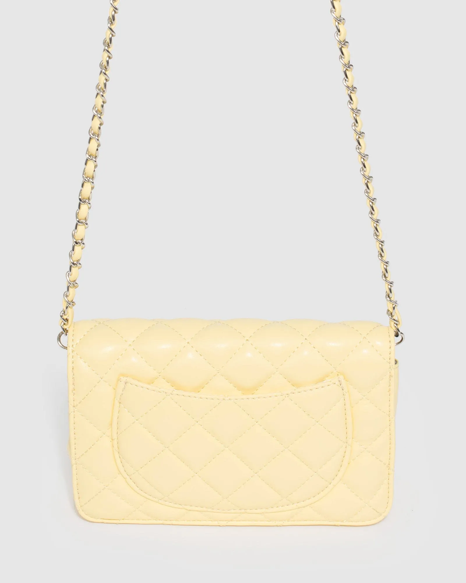 Eboni Quilted Yellow Crossbody Bag
