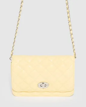 Eboni Quilted Yellow Crossbody Bag