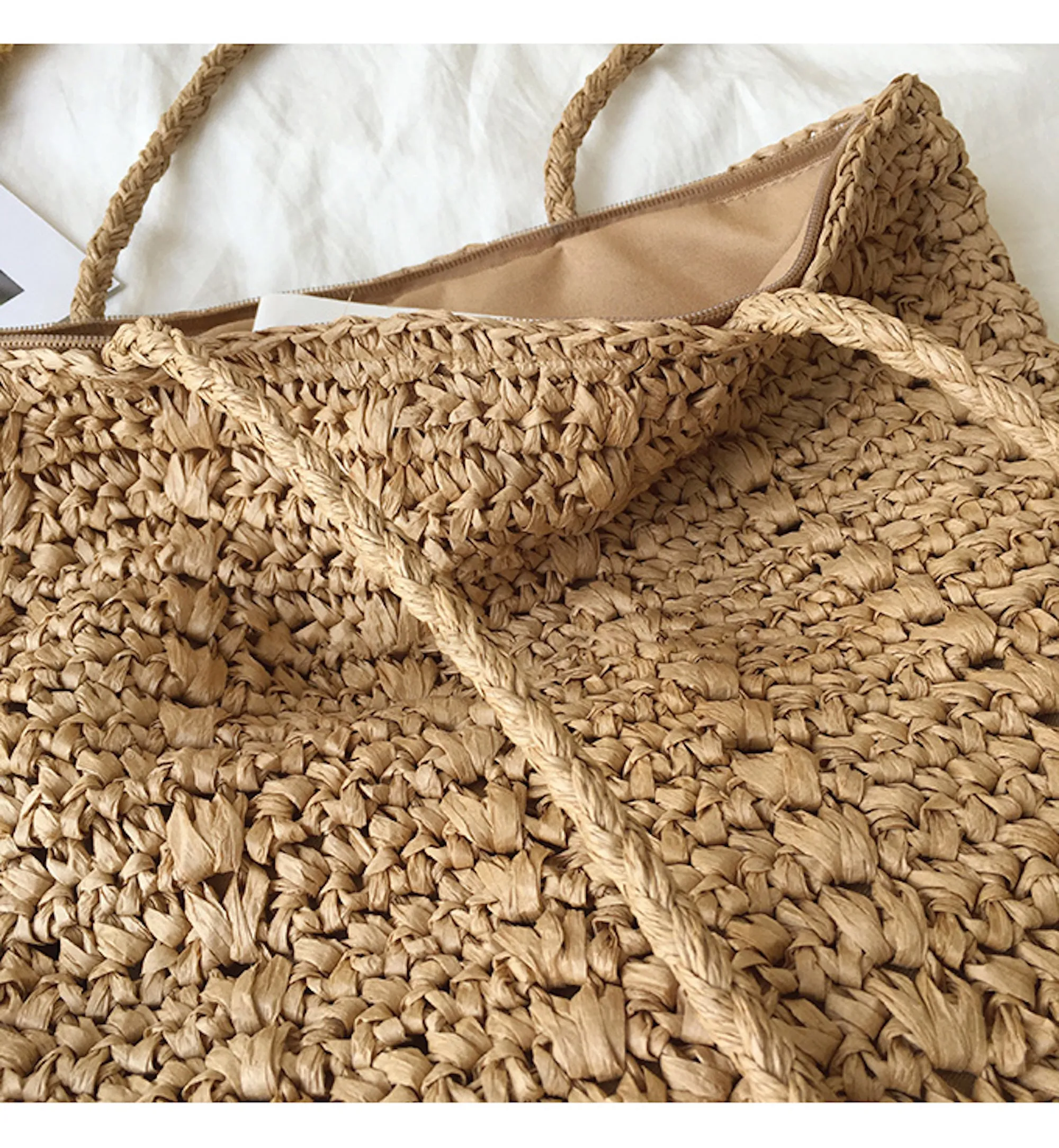 Elena Handbags Lightweight Straw Woven Square Tote Bag
