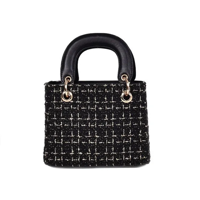 European Style Tweed Vintage Hand Bag