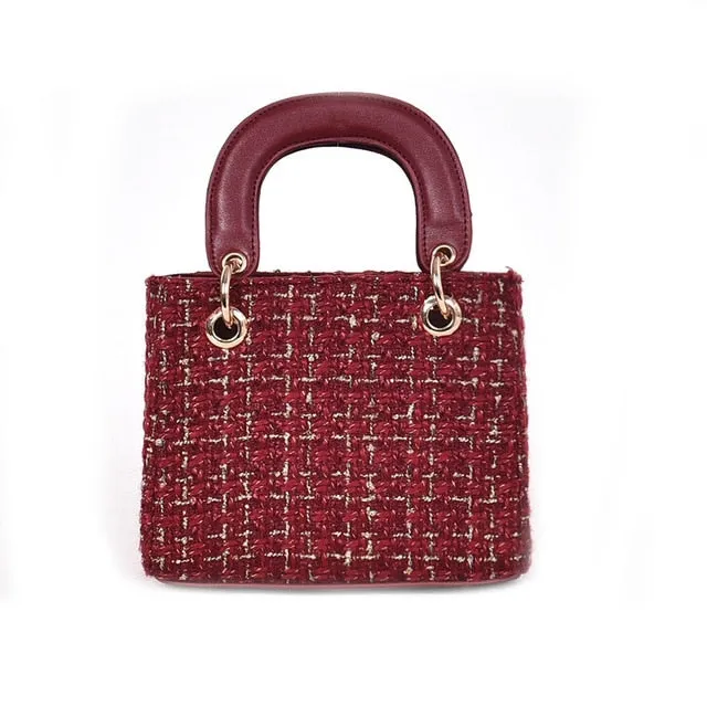 European Style Tweed Vintage Hand Bag