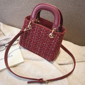 European Style Tweed Vintage Hand Bag