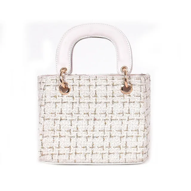European Style Tweed Vintage Hand Bag