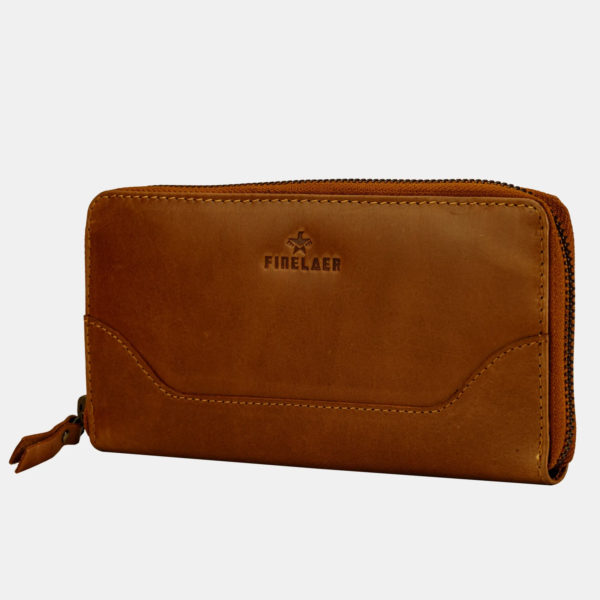 FINELAER Leather Women Wallet Purses Zip Around RFID