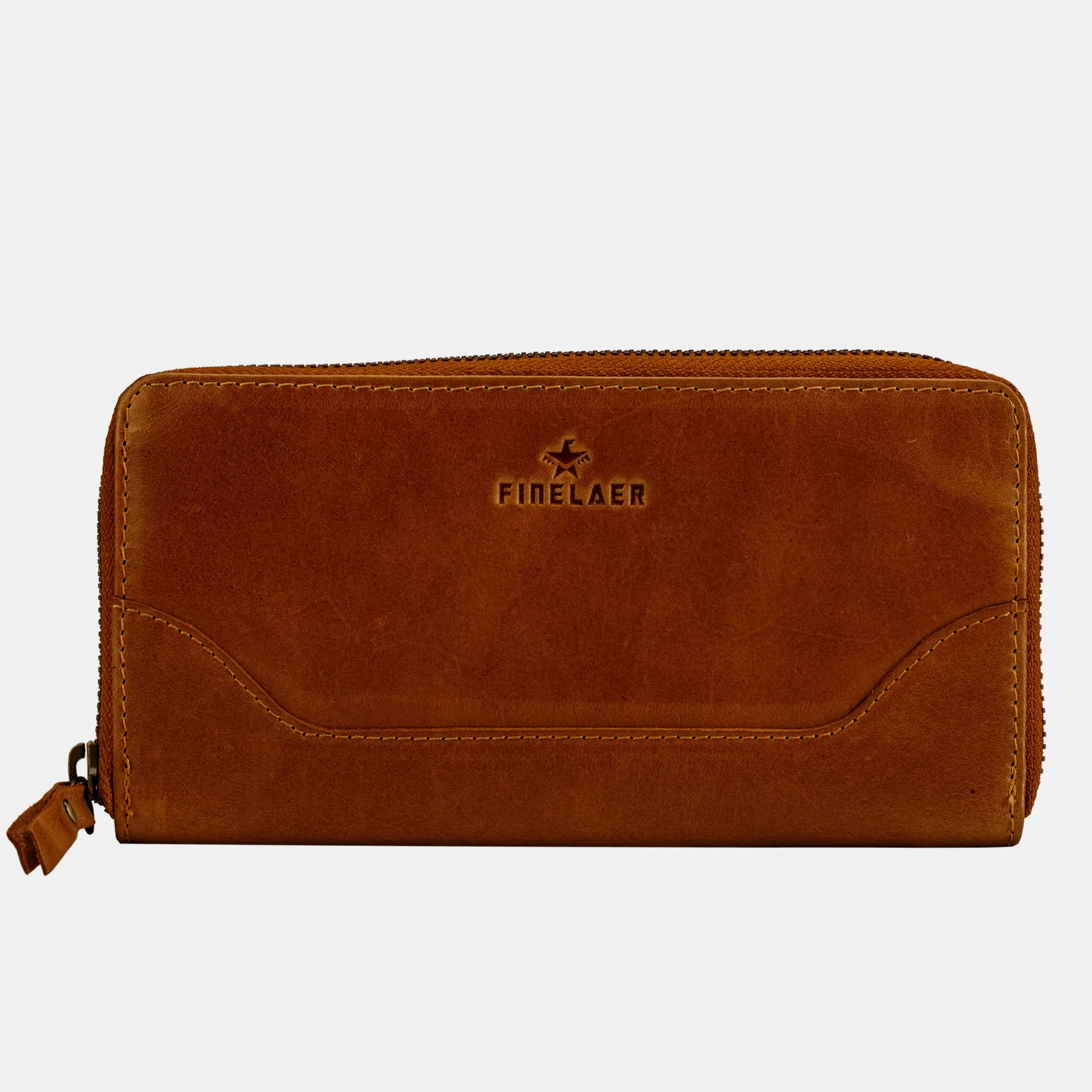 FINELAER Leather Women Wallet Purses Zip Around RFID