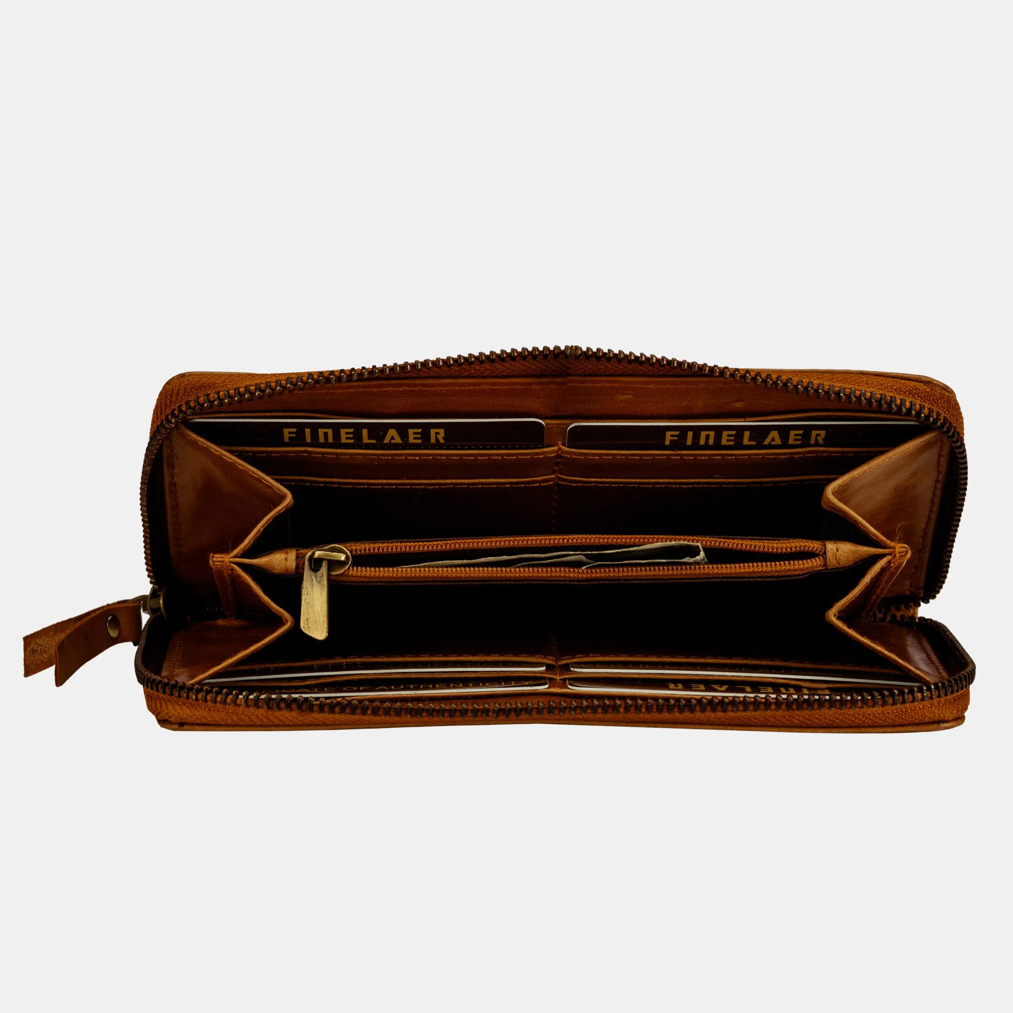 FINELAER Leather Women Wallet Purses Zip Around RFID