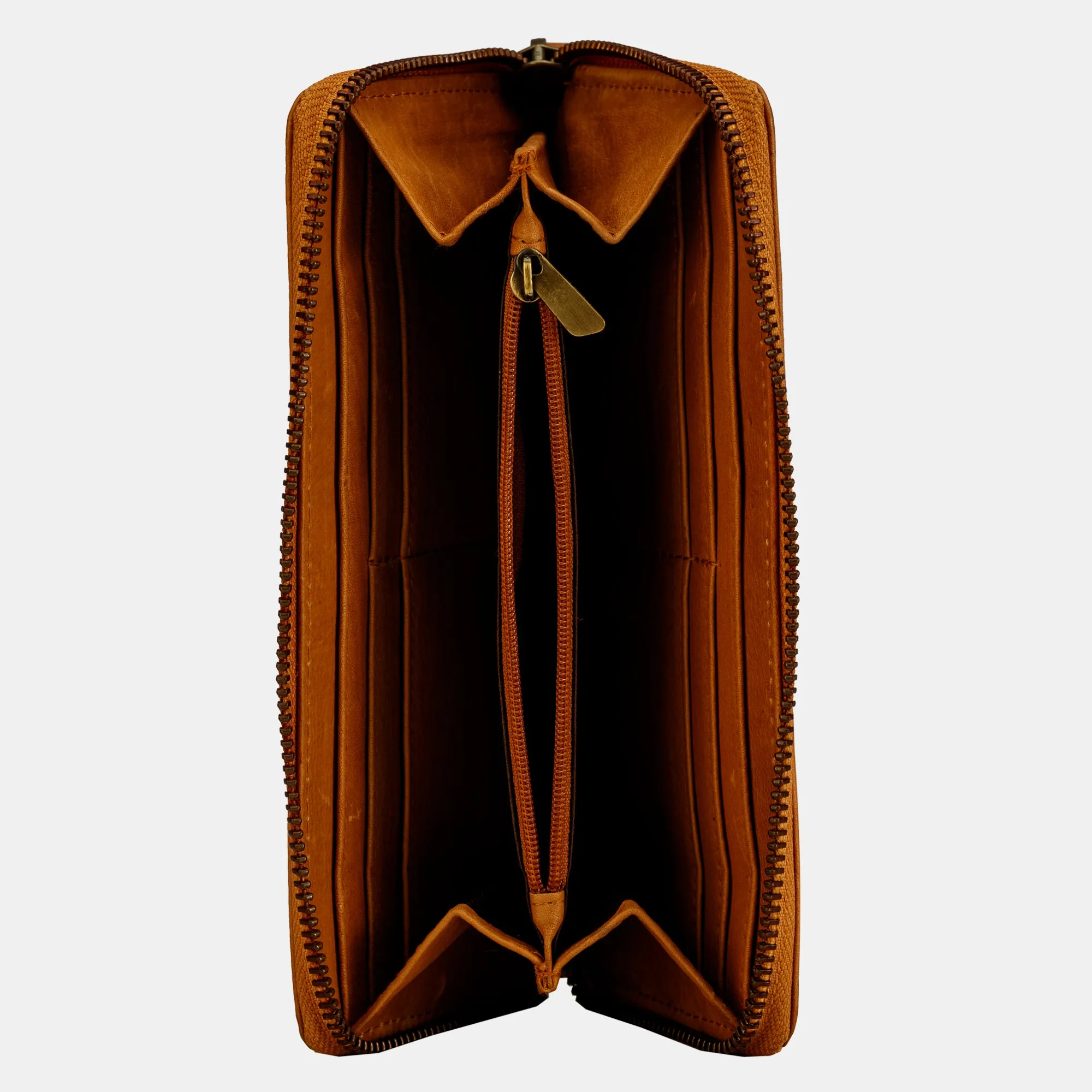 FINELAER Leather Women Wallet Purses Zip Around RFID