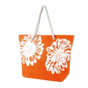 FLOSO Womens/Ladies Floral Design Woven Summer Handbag