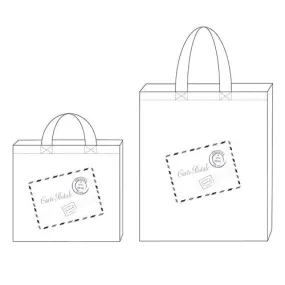 French Post Card Personalized Tote Bag Mini Tote with Gussets