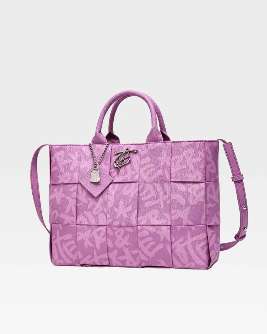 Graffiti Tote Bag in Purple