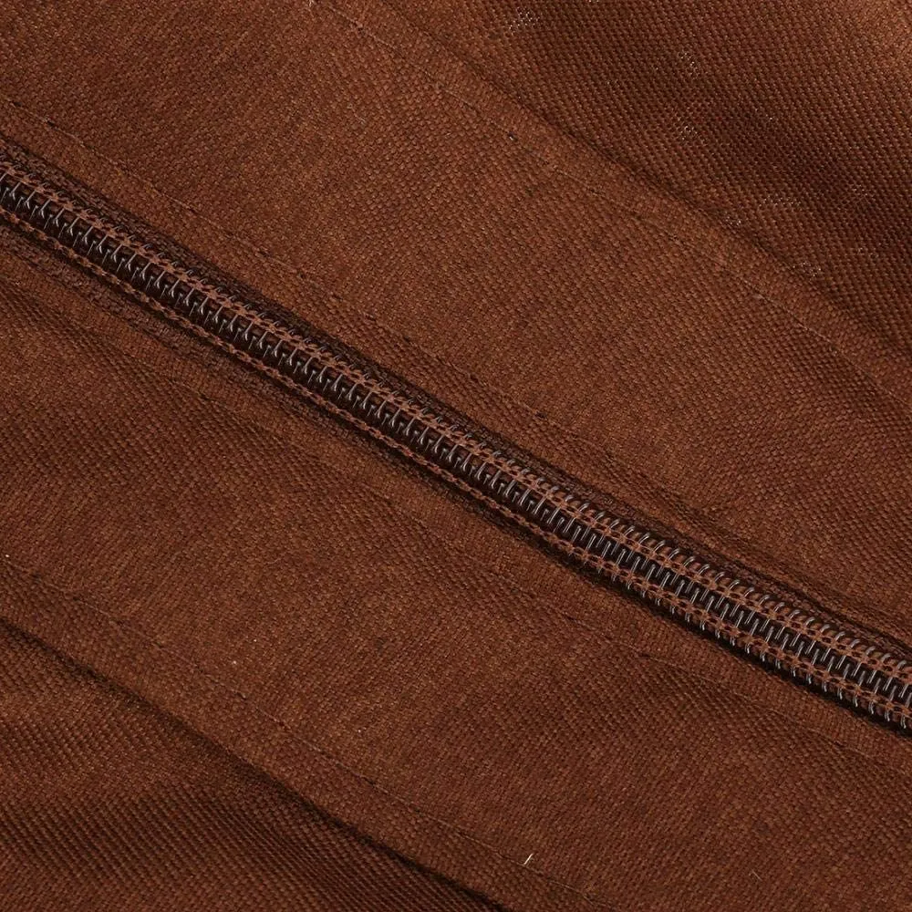 Hand Woven Khaki Straw Tote Beach Bag with Lining Pockets