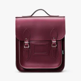Handmade Leather City Backpack - Marsala Red