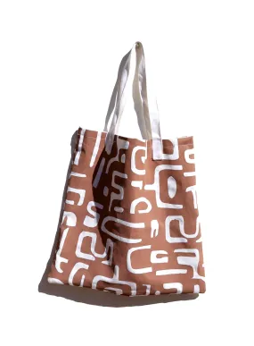 Handprinted Cotton Tote - Neutral