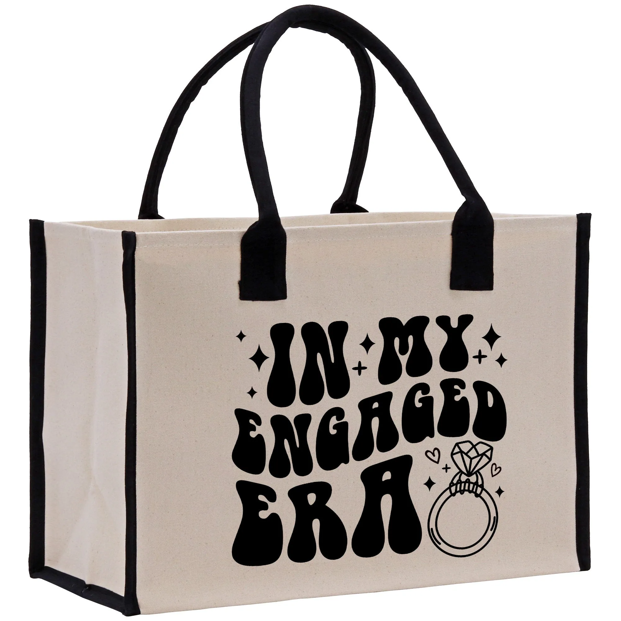 In My Engaged Era Future Mrs Cotton Canvas Tote Bag Engagement Gift for Her Bride To Be Gift Tote Bag Newly Engaged Tote Bag (EET1001)