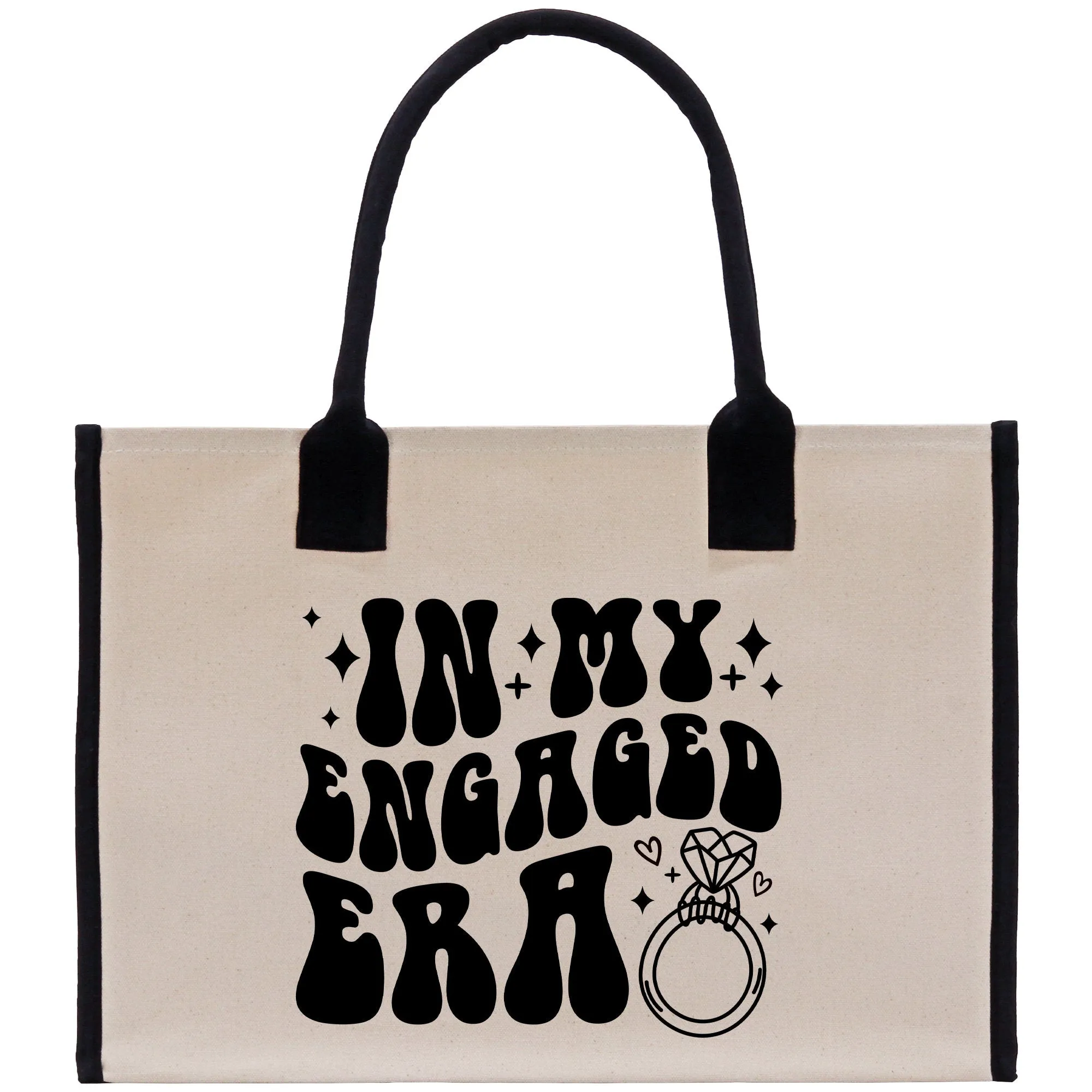 In My Engaged Era Future Mrs Cotton Canvas Tote Bag Engagement Gift for Her Bride To Be Gift Tote Bag Newly Engaged Tote Bag (EET1001)